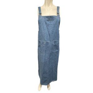 SAG HARBOR SPORT Overall's Carpenter Maxi Dress Blue Denim Women
